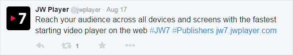 A tweet claiming JW7 supports all devices and screens...